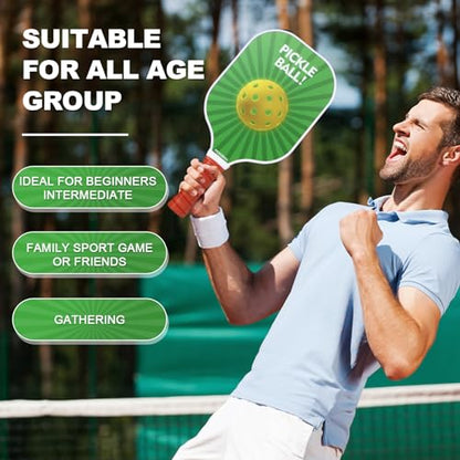 Set palete si mingi Pickleball 2 buc + mingi, Fiberglas, PP core, ergonomic