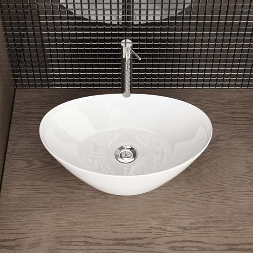 Lavoar ceramic blat 45x28 cm A689 + Waschbecken24 + alb, usor de curatat