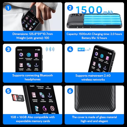 Translator vocal S85 Voice Translator AI, 138 limbi online, offline