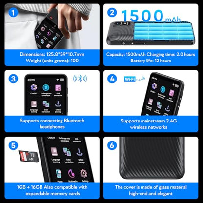 Translator vocal S85 Voice Translator AI, 138 limbi online, offline