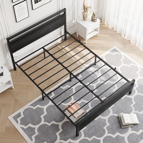 Cadru pat metal 120x200 cu somiera si spatiu depozitare HOJINLINERO