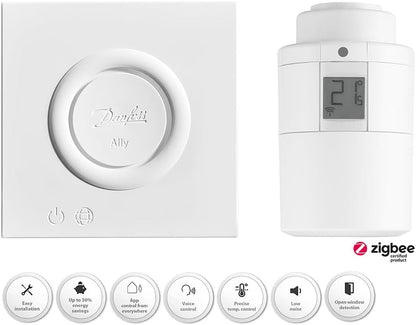 Set de pornire Danfoss Ally cu termostat pentru radiator si gateway, marime universala (Starter Set)