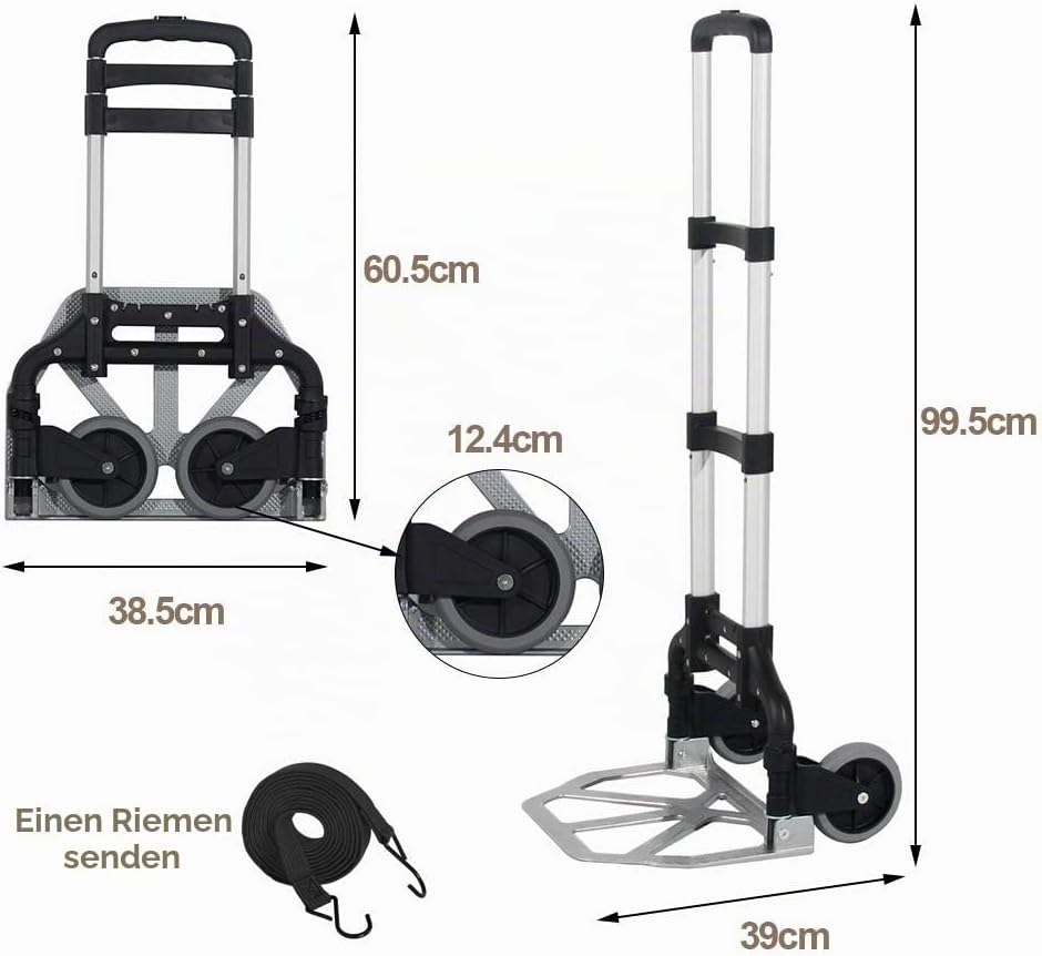 Carucior pliabil din aluminiu sogesfurniture BHEU-KT-2124, capacitate 60 kg