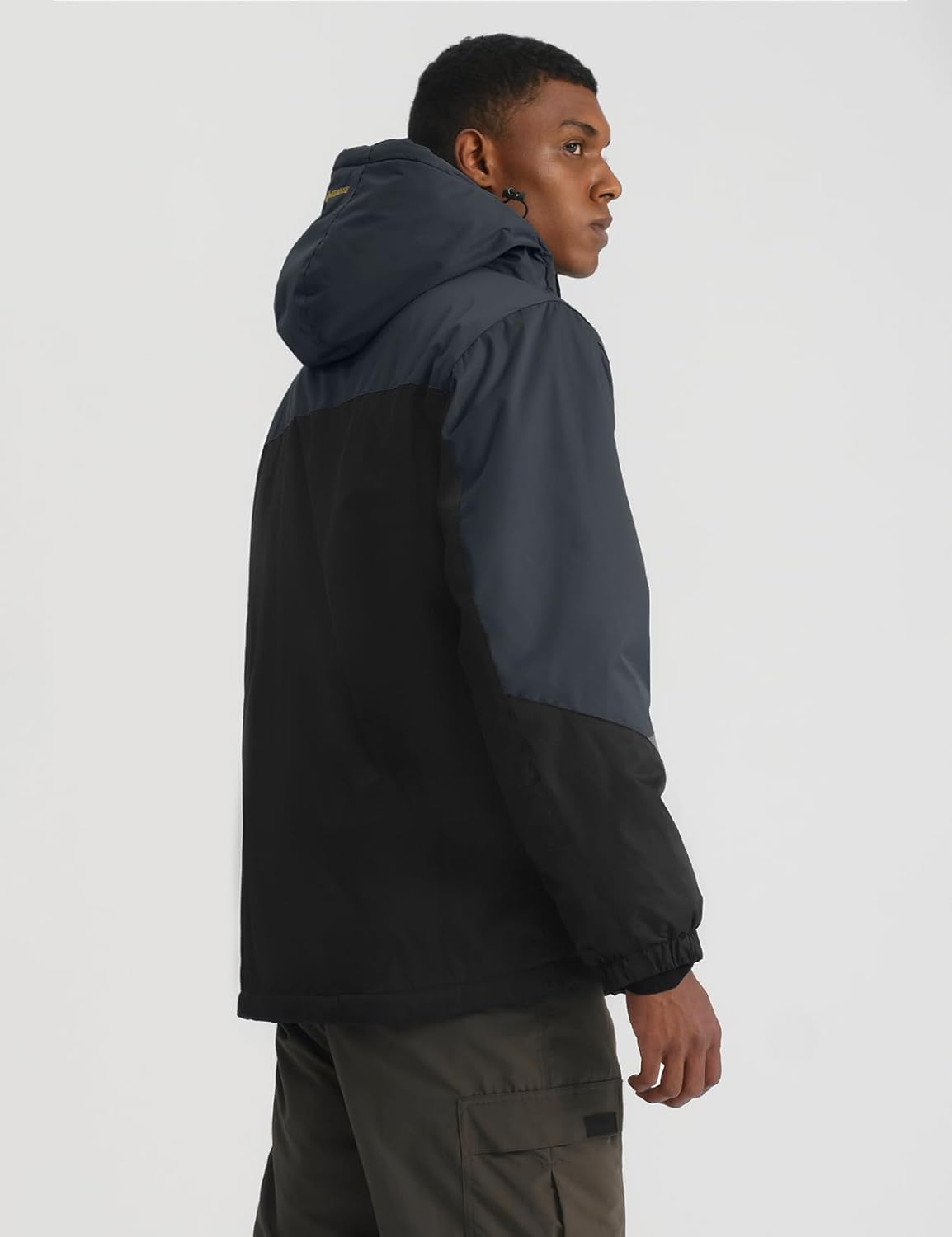 GEMYSE Men's Mountain Waterproof Ski Jacket Windproof Fleece Outdoor Winter Coat with Hood