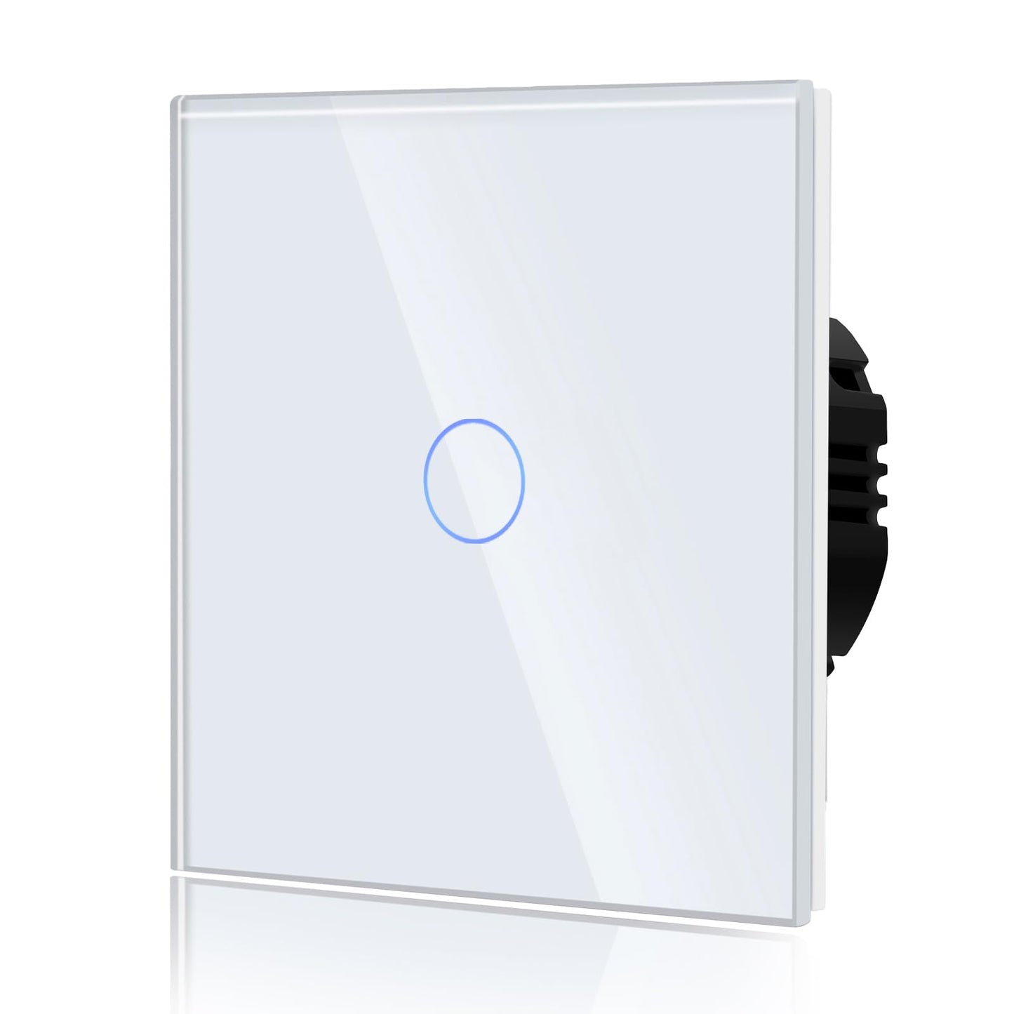 Intrerupator touch simplu 2-way BSEED, sticla securizata, LED alb