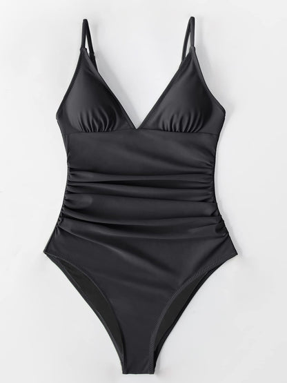 Costum de baie M - CUPSHE AA20011L control abdomen decolteu V