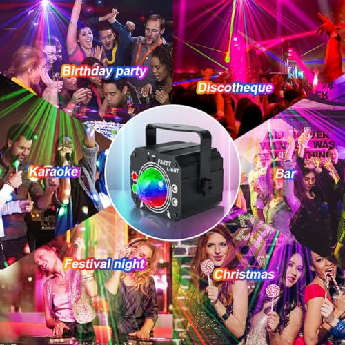 Proiector lumini disco 3 in 1 RGB UV LED URAQT, control remote