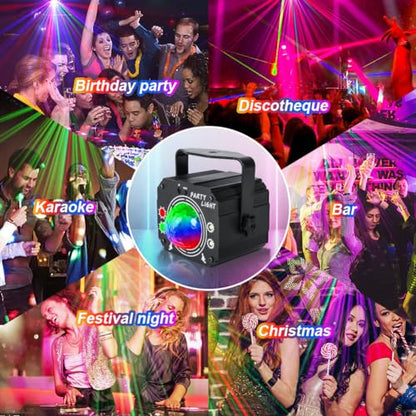 Proiector lumini disco 3 in 1 RGB UV LED URAQT, control remote