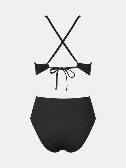 Costum de baie L - CUPSHE One Piece Plunging Neck Textured Ruched
