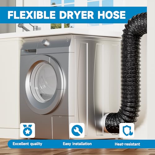 Furtun Ventilatie Flexibil Hon&Guan 150 mm, 5 m, PVC Aluminiu cu 2 Cleme Inox, pentru Hota, Uscator, Aer Conditionat