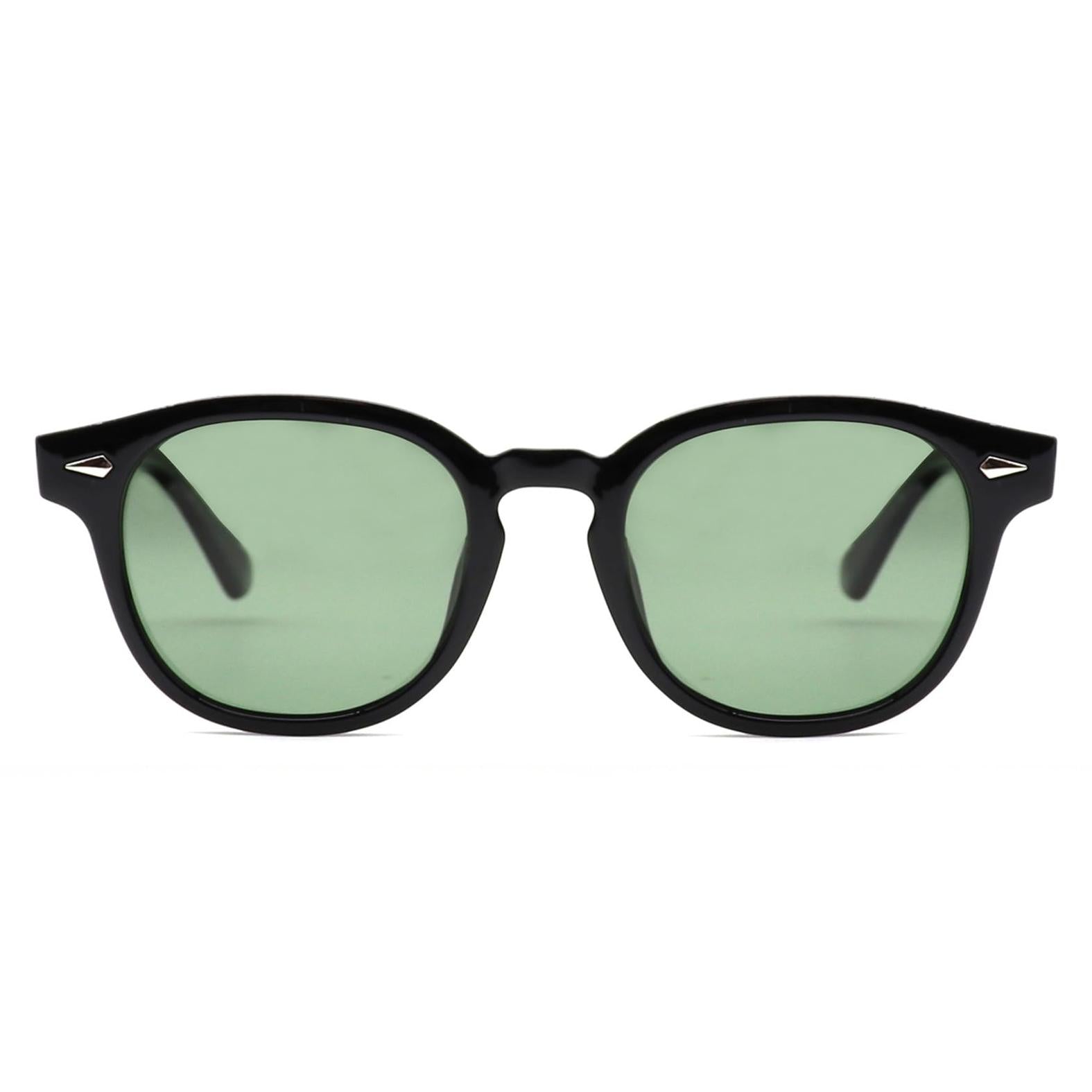 HWYYLX Retro Oval Polarized Sunglasses For Men Women, Vintage Depp Style Round Sunglasses, Fashion UV400 Protection Tinted Lens Carnival Sun Glasses