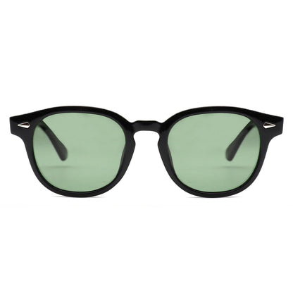 HWYYLX Retro Oval Polarized Sunglasses For Men Women, Vintage Depp Style Round Sunglasses, Fashion UV400 Protection Tinted Lens Carnival Sun Glasses