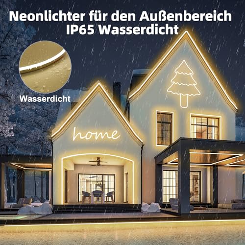 Neon LED Strip 10 m ELOUYCKE + dimmable, warm white, waterproof silicon