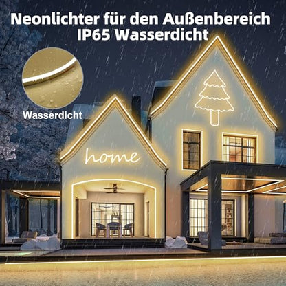 Neon LED Strip 10 m ELOUYCKE + dimmable, warm white, waterproof silicon