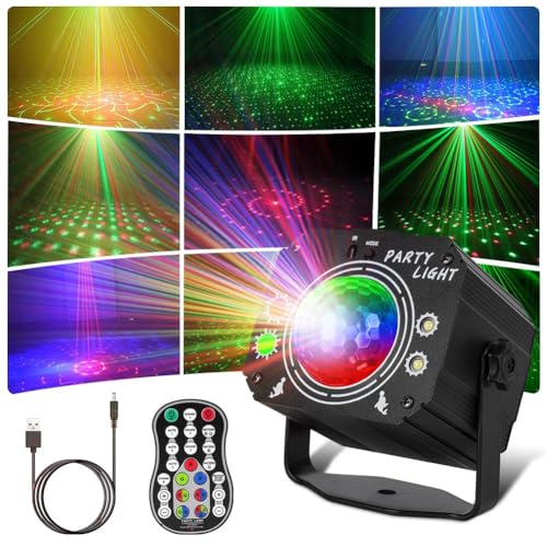 Proiector lumini disco 3 in 1 RGB UV LED URAQT, control remote