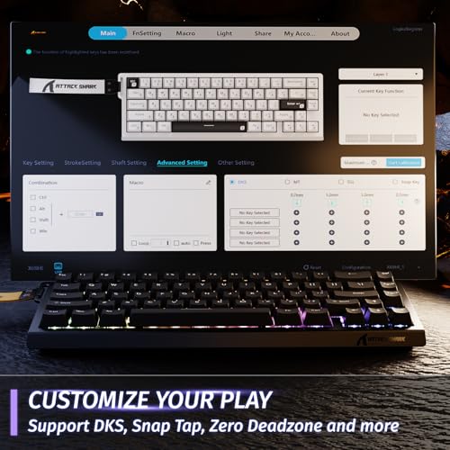 Tastatura gaming X68 HE ATTACK SHARK, 8000Hz Rapid Trigger, Magnetic