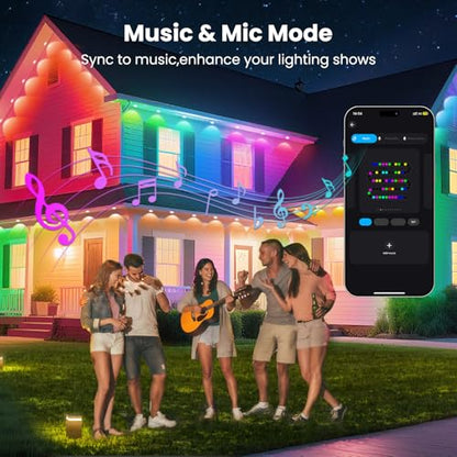 GlobaLink Banda LED Exterior RGBIC Smart 15M IP44 Rezistenta la Apa