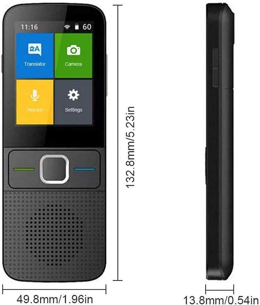 Portable Language Translator Device, 137 Languages Mini Smart WiFi Voice Translator with 2.4 Inch Touch Screen, Voice/Text/Recording
