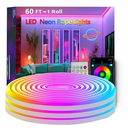 Banda Led Neon RGB 18m Bvokon control app/telecomanda, IP65, music sync