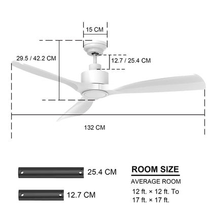 Ventilator tavan OFANTOP 52 inch DC motor LED 6 viteze alb