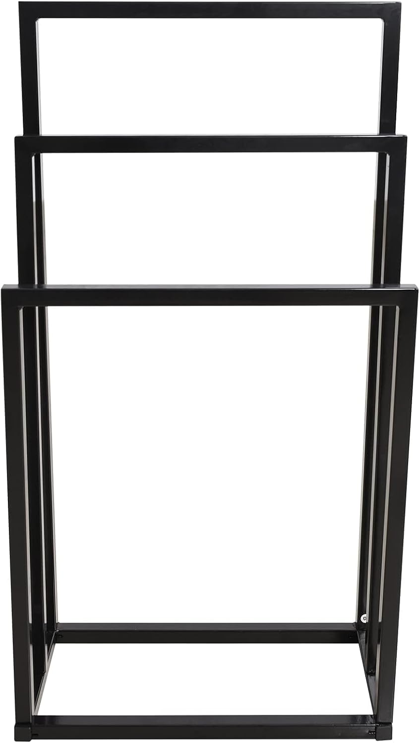 Suport de prosoape independent JELUTE cu 3 niveluri, marimea 3-T, negru