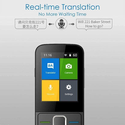 Portable Language Translator Device, 137 Languages Mini Smart WiFi Voice Translator with 2.4 Inch Touch Screen, Voice/Text/Recording
