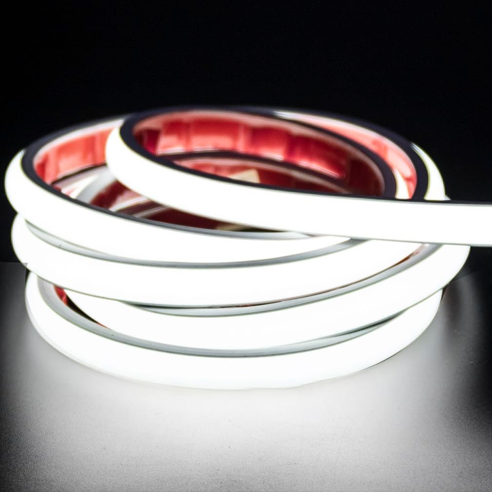pcning COB LED Strip, 3 Metres, Self-Adhesive Cool White, Waterproof IP67, 3 m LED Strip Light, 230 V, Direct Connection with Plug (Cool White, 3)