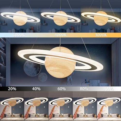 Plafoniera Pendul LED dimabil 45cm cu telecomanda DROMEZ, acrilic Blue Planet 40W