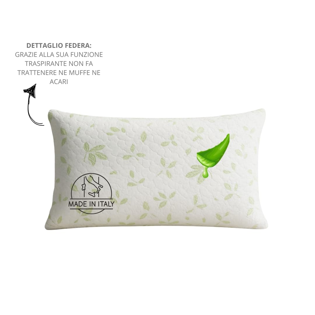 Set 2 Perne GM Aloe Bed Pillow Anti-Alergica Microfibra Alba, Set 2