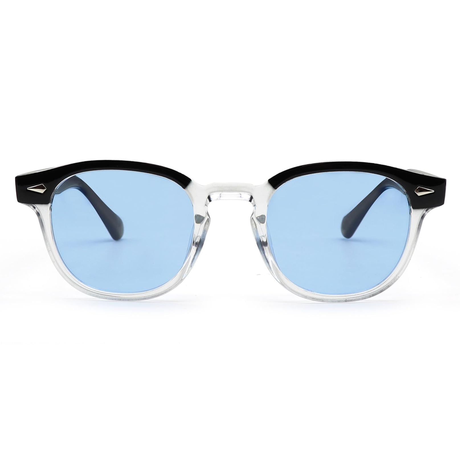 HWYYLX Retro Oval Polarized Sunglasses For Men Women, Vintage Depp Style Round Sunglasses, Fashion UV400 Protection Tinted Lens Carnival Sun Glasses