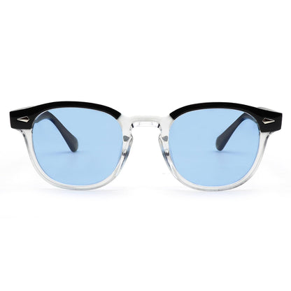 HWYYLX Retro Oval Polarized Sunglasses For Men Women, Vintage Depp Style Round Sunglasses, Fashion UV400 Protection Tinted Lens Carnival Sun Glasses