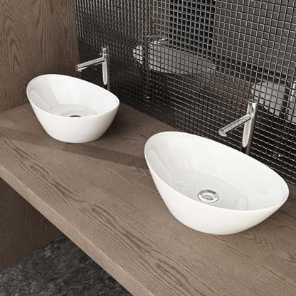 Lavoar ceramic blat 45x28 cm A689 + Waschbecken24 + alb, usor de curatat