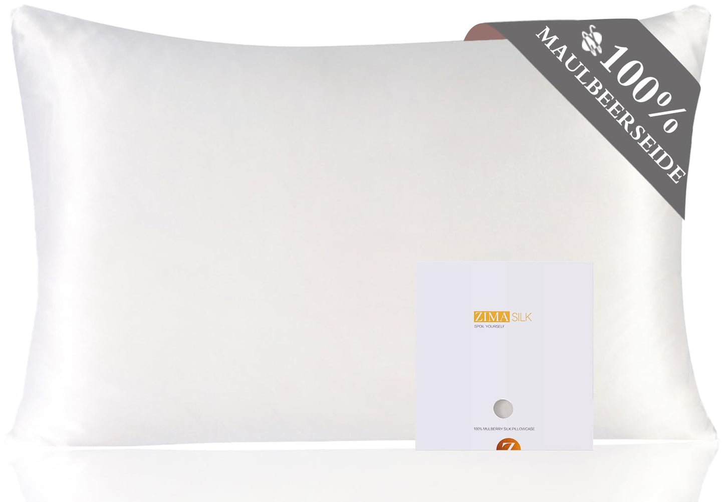 Fata de perna 50x70 cm ZIMASILK din matase Mulberry 19 Momme, fermoar ascuns