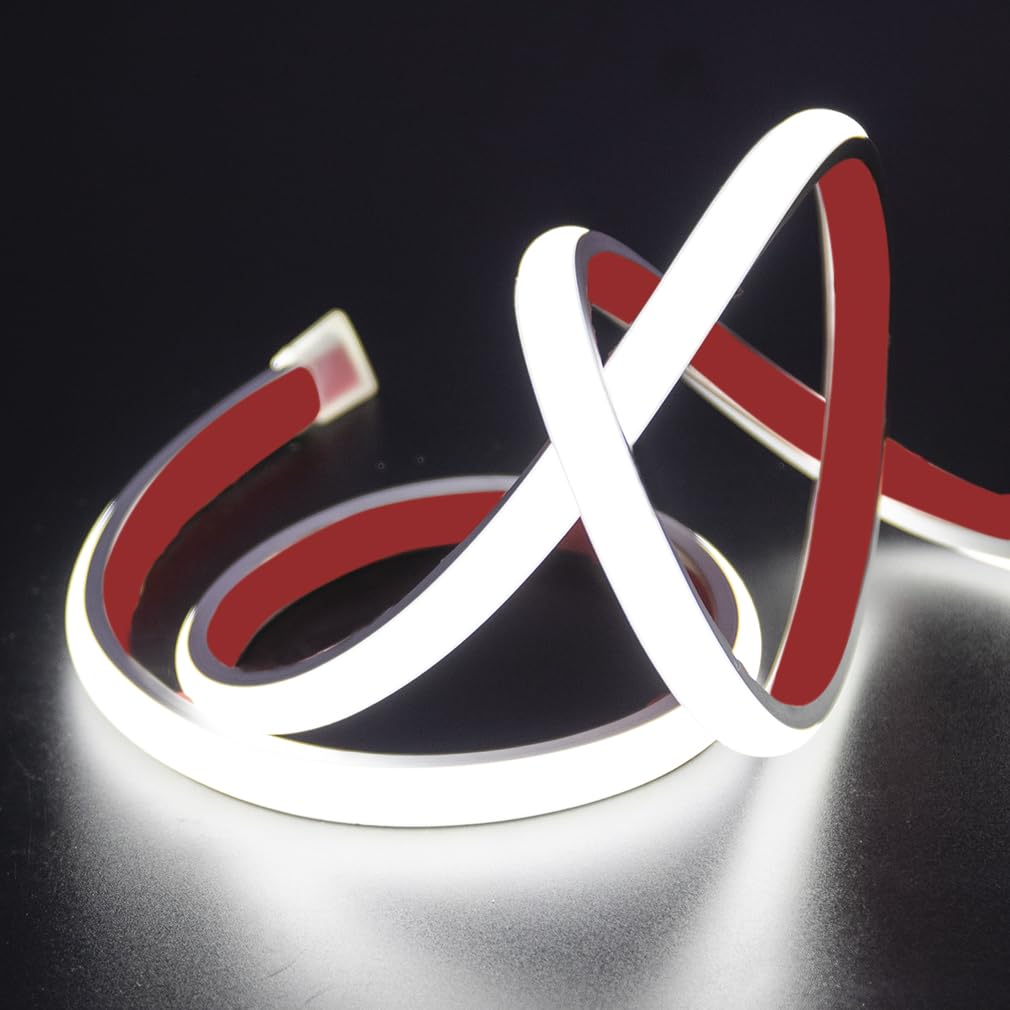 pcning COB LED Strip, 3 Metres, Self-Adhesive Cool White, Waterproof IP67, 3 m LED Strip Light, 230 V, Direct Connection with Plug (Cool White, 3)