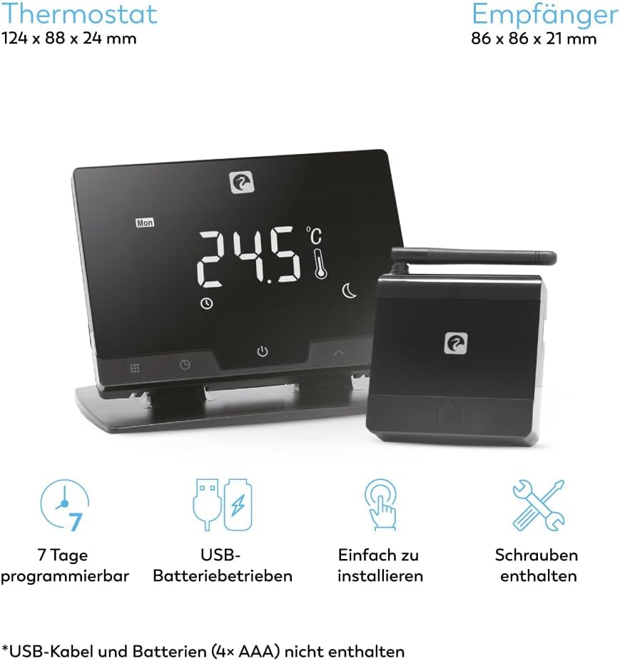 Termostat inteligent WiFi Garza ETNA pentru incalzire, negru