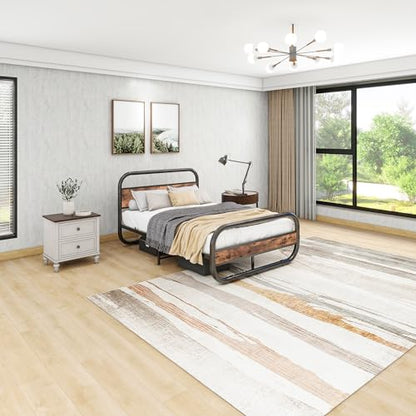 Cadru pat metal-lemn 120x200 cu somiera si spatiu depozitare HOMERECOMMEND
