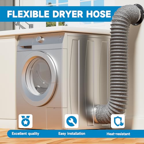 Furtun evacuare 125 mm 5 m Hon&Guan, PVC aluminiu flexibil cu 2 coliere