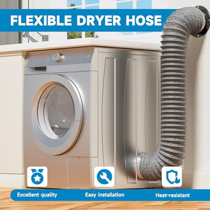 Furtun evacuare 125 mm 5 m Hon&Guan, PVC aluminiu flexibil cu 2 coliere