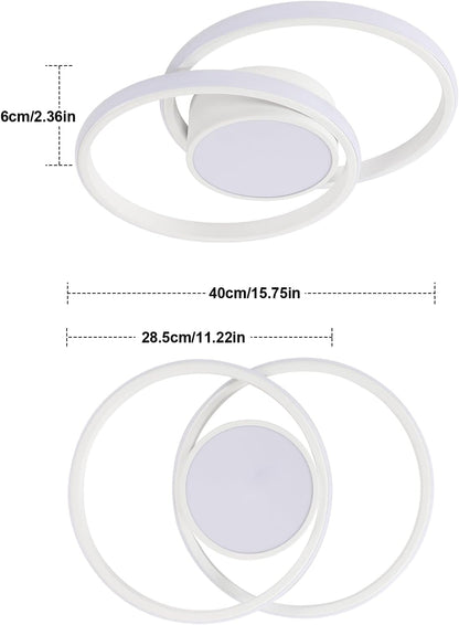 DELIPOP Ceiling Light LED Dimmable with Remote Control / App, 40 W Modern Ceiling Light Round White LED Lamp for Bedroom, Living Room, Kitchen, Dining Room