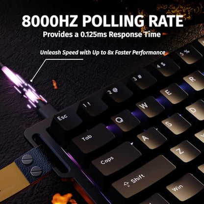 Tastatura gaming X68 HE ATTACK SHARK, 8000Hz Rapid Trigger, Magnetic