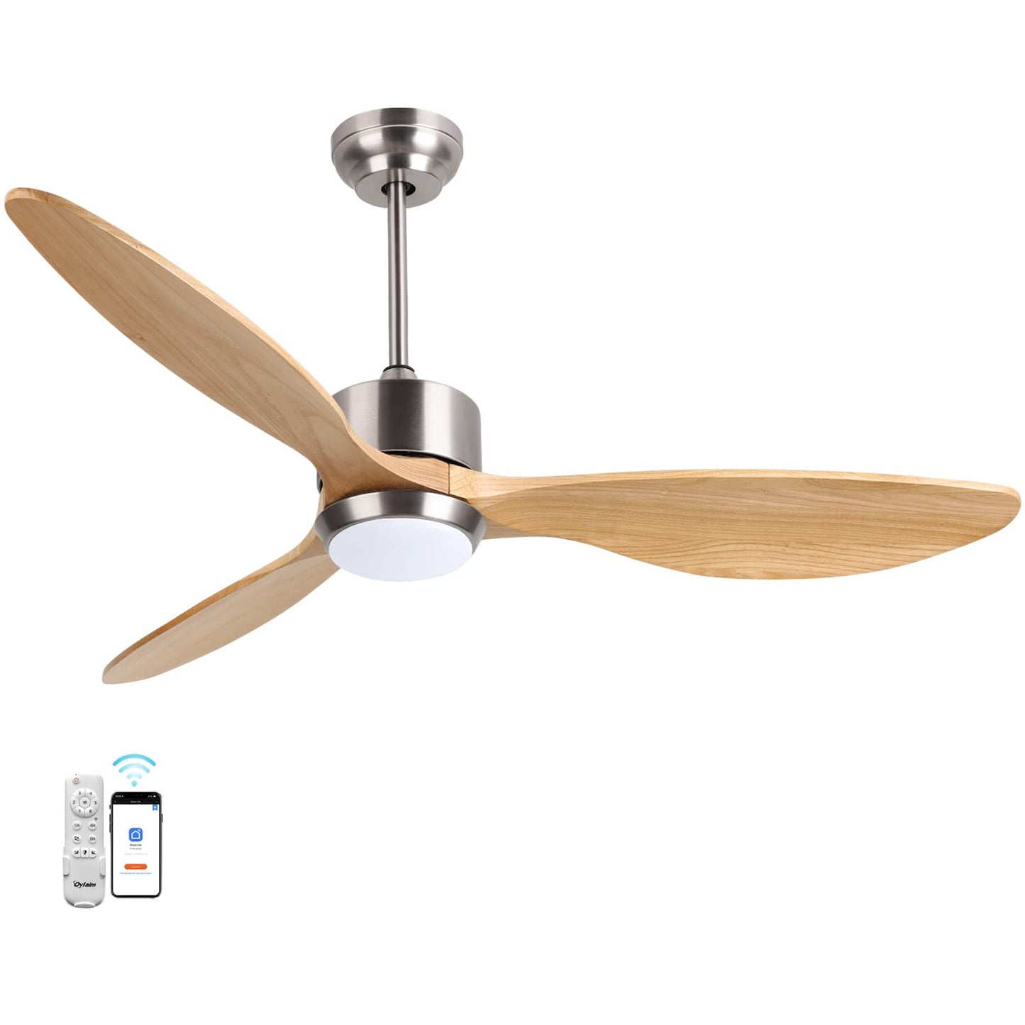 Ventilator tavan Ovlaim 165 cm Wi-Fi LED 6 viteze motor DC silentios