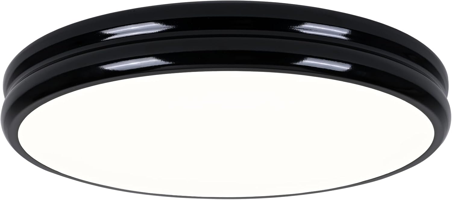 Modern Black LED Ceiling Light, 40cm Round, 36W, 4000K for Kitchen, Bedroom, Living Room, Hall, Bathroom