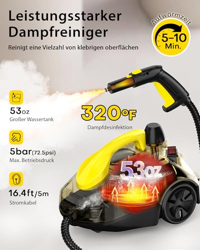Aparat curatat cu abur 23 accesorii + cablu 5 m, pentru cuptoare si
