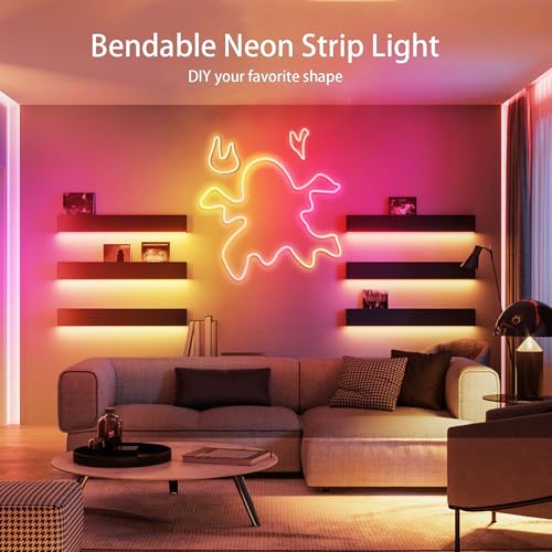 Banda LED Neon 15m RGB + APP + Telecomanda, IP65, 1080 LED-uri