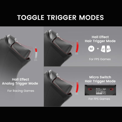 GameSir Tarantula Pro Wireless PC Controller - Switchable ABXY Buttons, TMR Joysticks, 9 Mappable Buttons for PC/Switch/iOS/Android, RGB Lighting