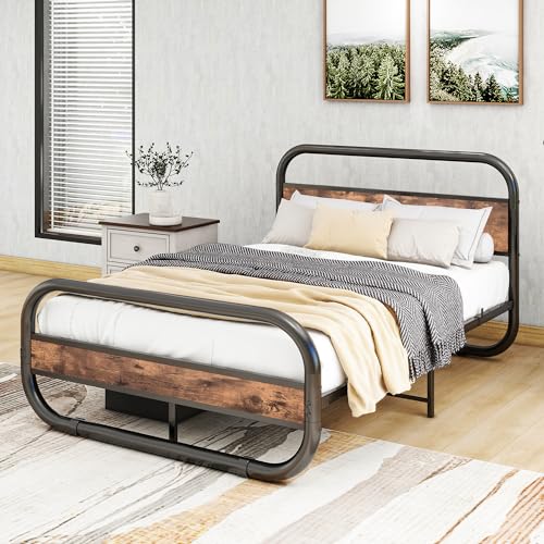 Cadru pat metal-lemn 120x200 cu somiera si spatiu depozitare HOMERECOMMEND