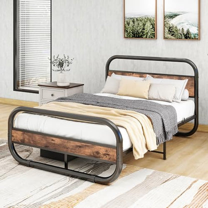 Cadru pat metal-lemn 120x200 cu somiera si spatiu depozitare HOMERECOMMEND