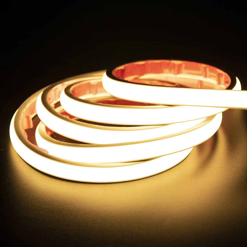 pcning COB LED Strip, 3 Metres, Self-Adhesive Cool White, Waterproof IP67, 3 m LED Strip Light, 230 V, Direct Connection with Plug (Cool White, 3)
