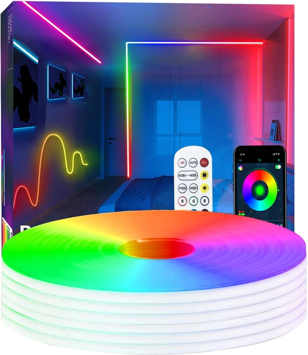 Banda Led Neon Adresabila RGB+IC flexibila, 24V, IP67