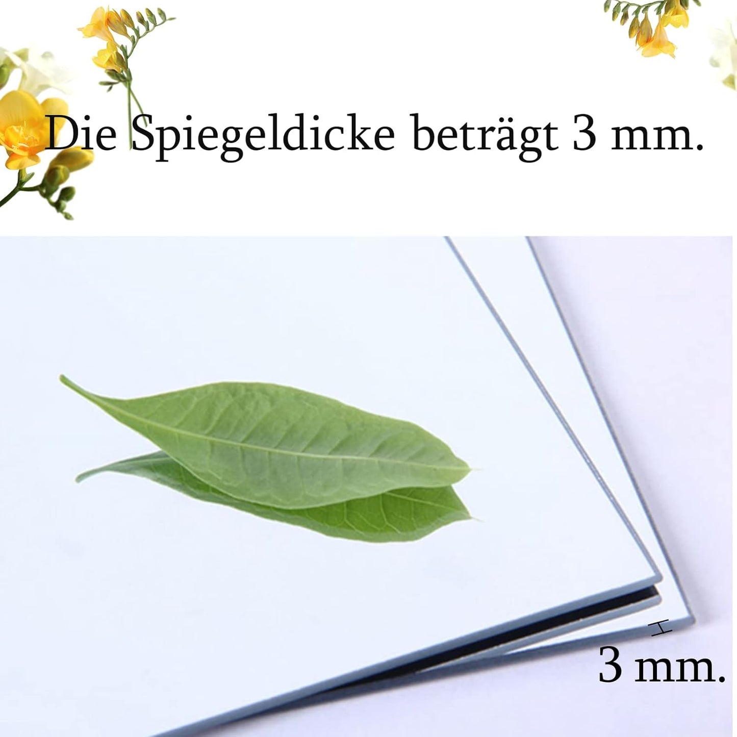 Muzilife Glass Mirror Tiles, 3 Pieces, 40 x 40 cm, DIY Wall Mirror with 4 Adhesive Mats, HD Mirror Set in Kitchen, Living Room and Bathroom